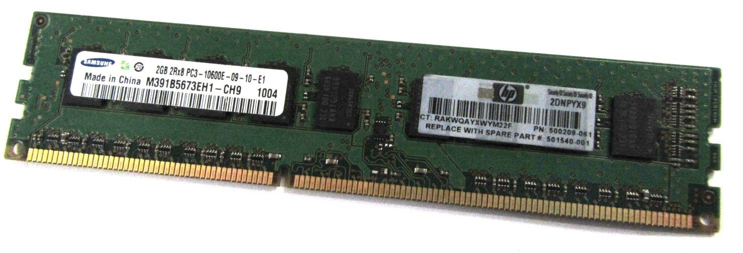 500670-B21-2GB 2Rx8 PC3-10600E-9 Kit