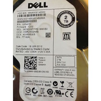 Dell 2TB 7.2K RPM 3.5" Enterprise Class SATA HD w/tray 02G4HM NX3100 R520 R710