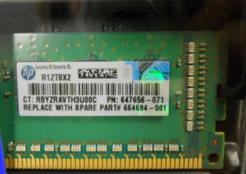 647905-B21 Server Memory Ram 2GB (1 x 2GB) Single Rank x8 PC3L-10600E (DDR3-1333) Unbuffered CAS-9 Low Voltage Memory Kit
