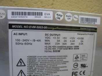 ElanVital Corporation EVM-5003-00 500W Power Supply for Promise Vtrak 15100 used condition ,well tested with three months warranty