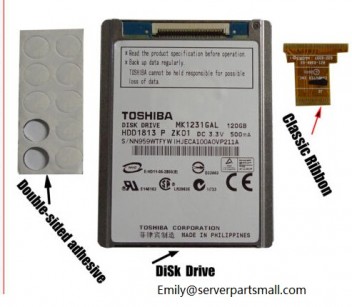 NEW 1.8" HDD CE/ZIF/PATA MK1231GAL 120GB HARD DISK DRIVE FOR IPOD CLASSIC 80G 120G 160G REPLACE MK8022GAA MK1634GAL HS081HA