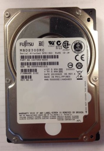 server HDD, MBD2300RC Fujitsu 300GB 2.5inch 10K RPM SAS