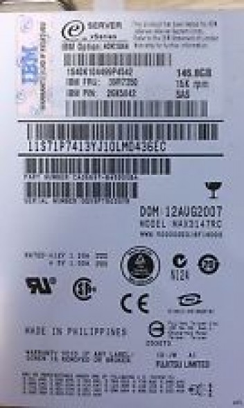 IBM 146.8GB 15K RPM 3.5" SAS HARD DISK HDD HARD DRIVE 40K1044 39R7350 for X3450 X3550 X3650